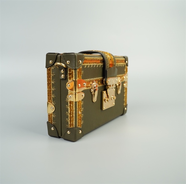 Túi LV trunk xanh viền vàng size 20 (BH)+