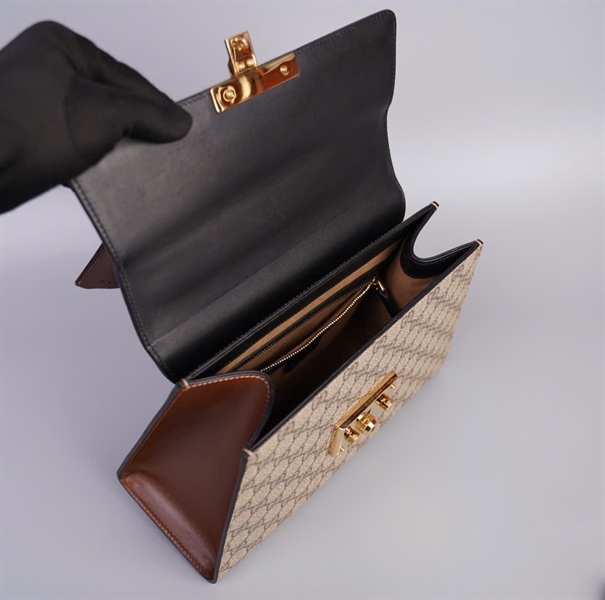 Túi GG xám nắp đen size 27 (TB) +