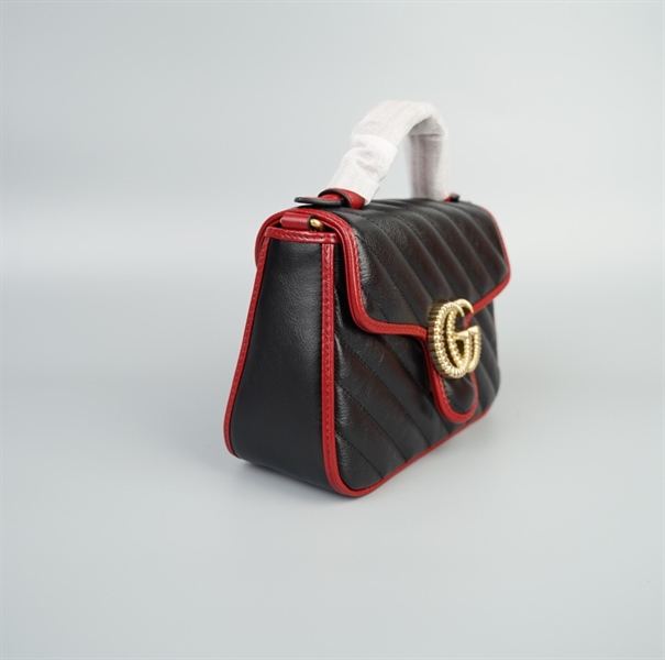 Túi GG handle đen viền đỏ size 20 (TB) +