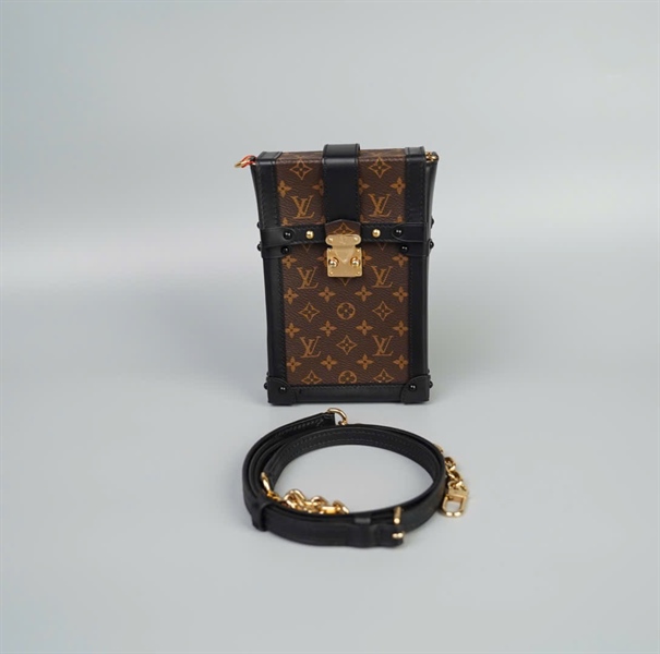 Túi LV trunk hoa nâu viền đen size 11 (TB)+