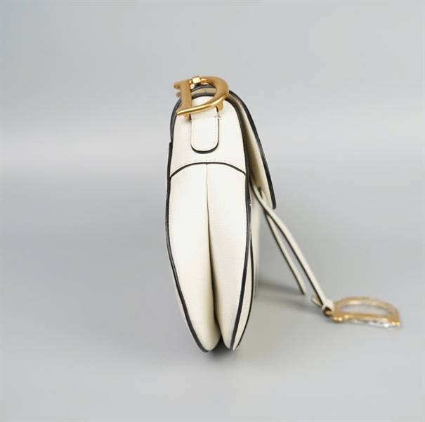 Túi Dior yên ngựa trắng lớn (TB) +