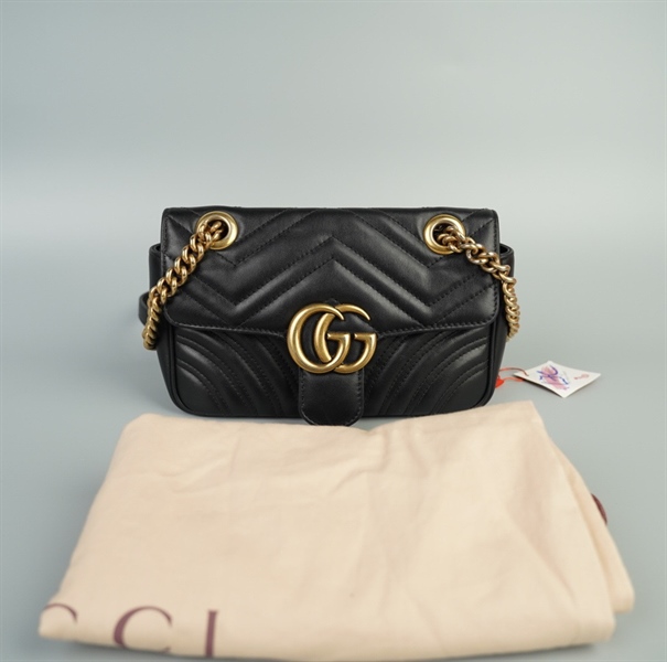 Túi GG marmont đen size 20 (TB) (G031650577) +