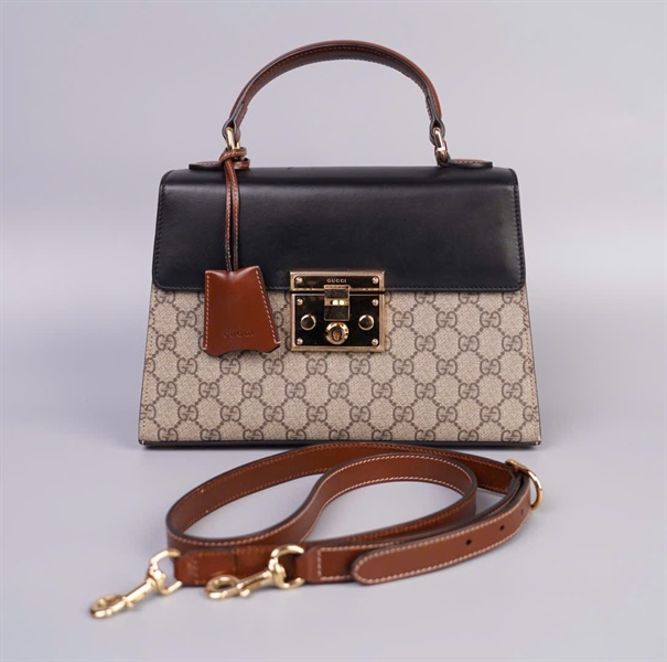 Túi GG xám nắp đen size 27 (TB) +