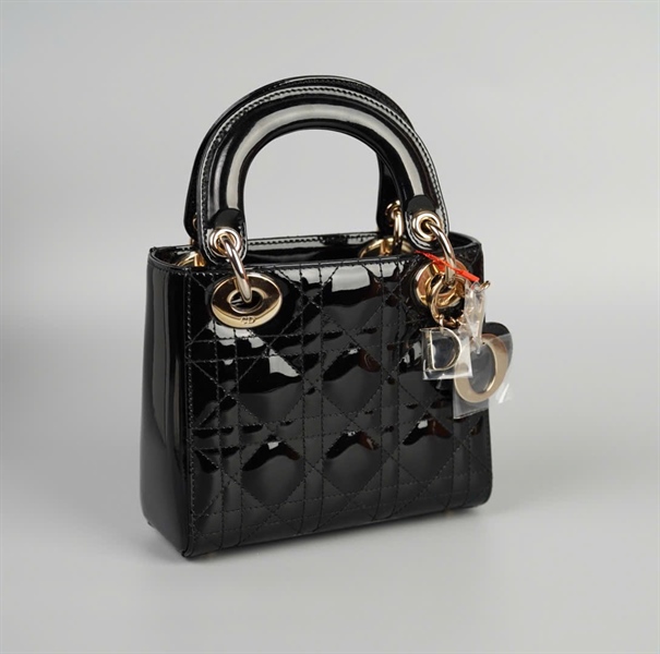 Túi Dior lady đen bóng size mini (HC) +