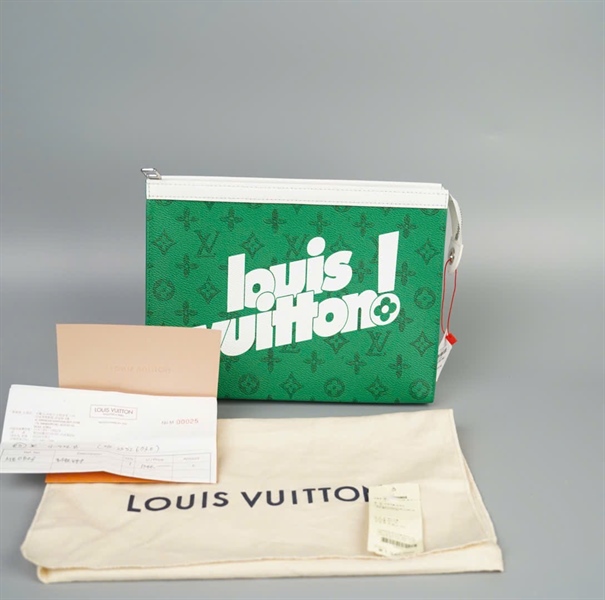 Túi LV Clutch xanh size 27 (TB) +