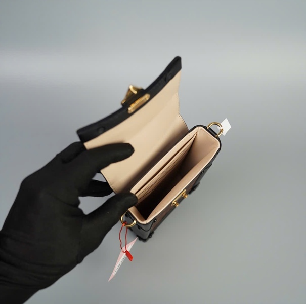 Túi LV trunk hoa nâu viền đen size 11 (TB)+