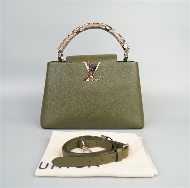 Túi LV Capu xanh rêu quai trăn size 30 (TB) +