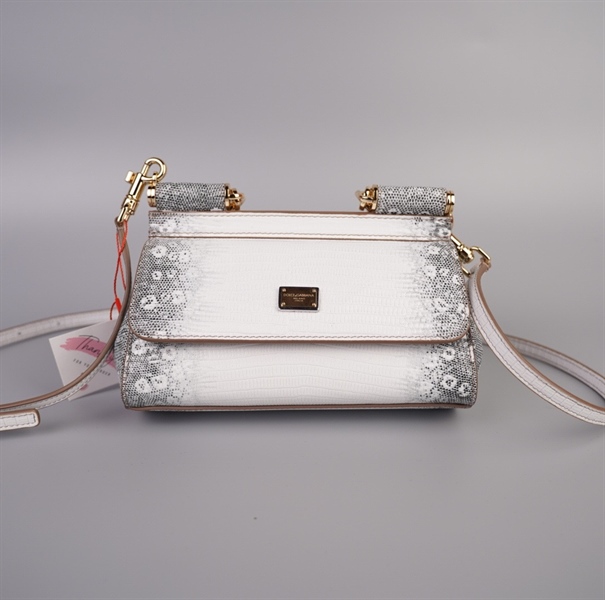 Túi D&G màu trắng xám size 19 +