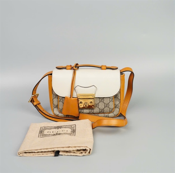 Túi GG xám phối vàng trắng size 20 (TB) +