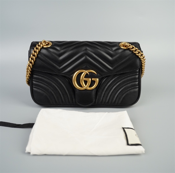 Túi GG Marmont đen size 26 (TB) KG+