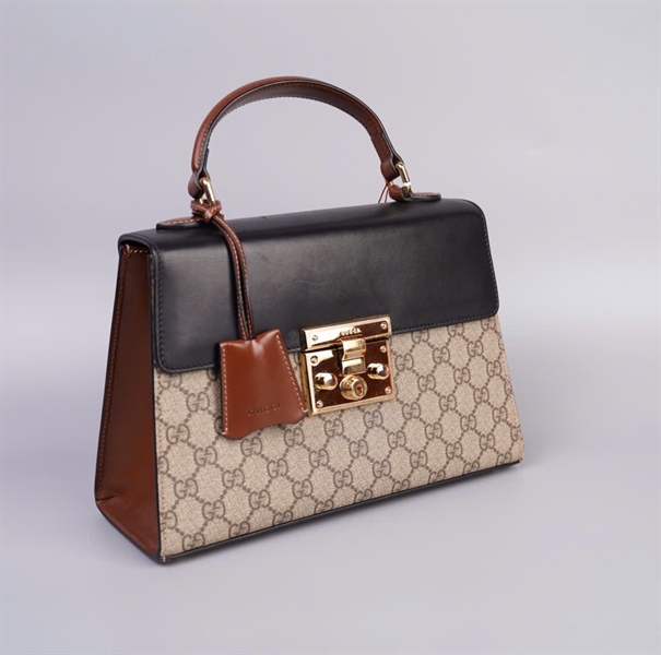 Túi GG xám nắp đen size 27 (TB) +