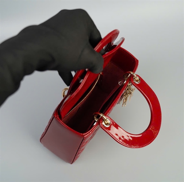 Túi Dior Lady đỏ bóng size S (TB) +