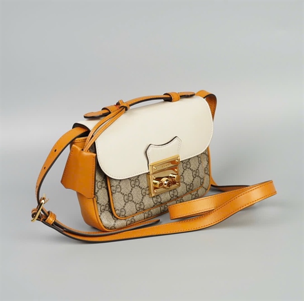 Túi GG xám phối vàng trắng size 20 (TB) +