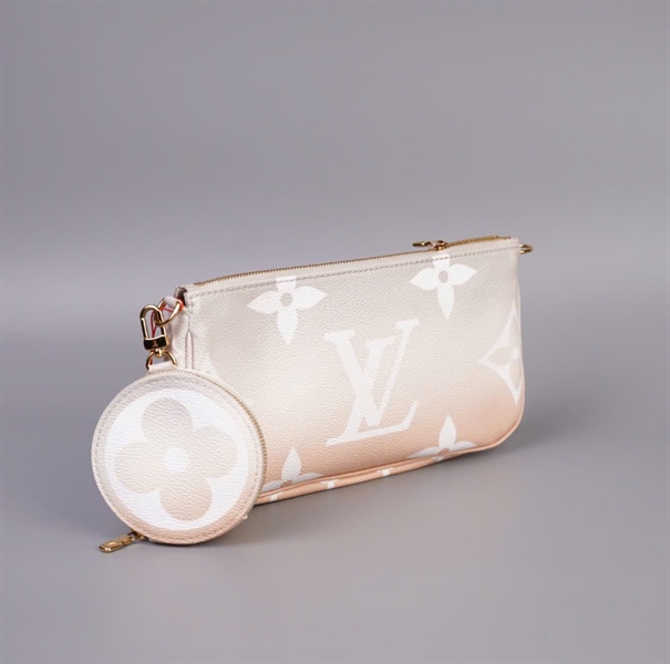 Túi LV hoa trắng nude size 23 kèm ví tròn (TB) +