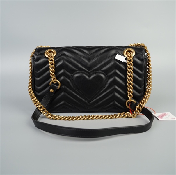 Túi GG Marmont đen size 26 (TB) KG+