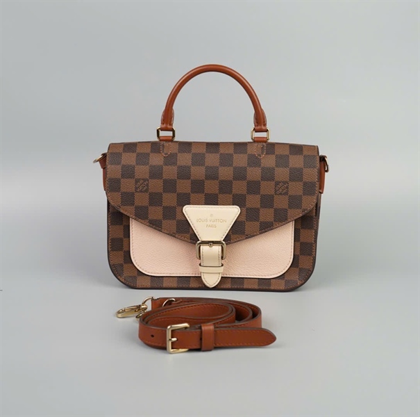 Túi LV ô vuông phối da nude size 24 (HC) +