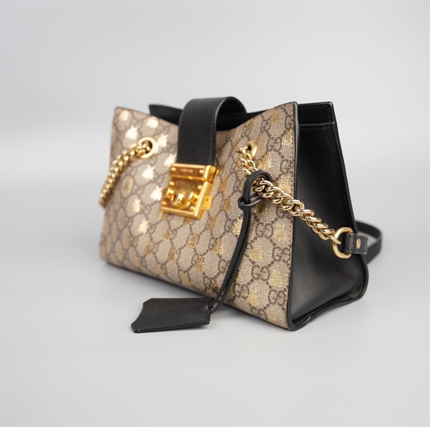 Túi GG chữ nhật viền đen khóa vàng (LN) +