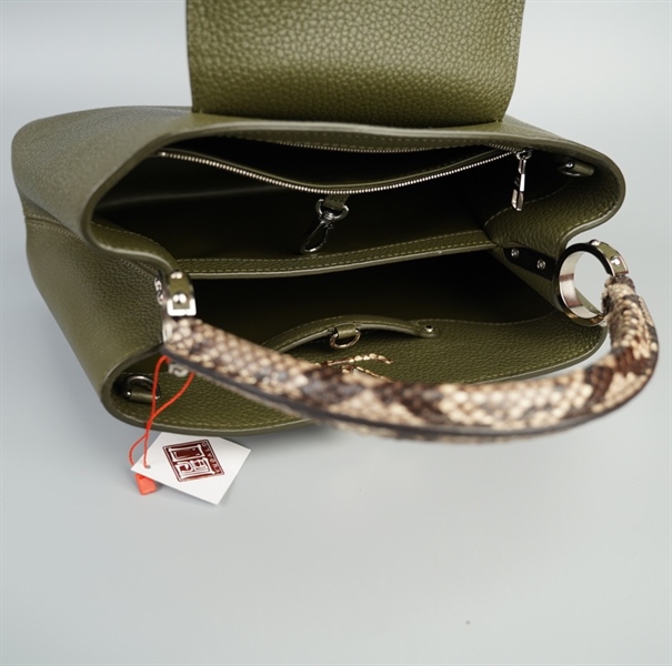 Túi LV Capu xanh rêu quai trăn size 30 (TB) +