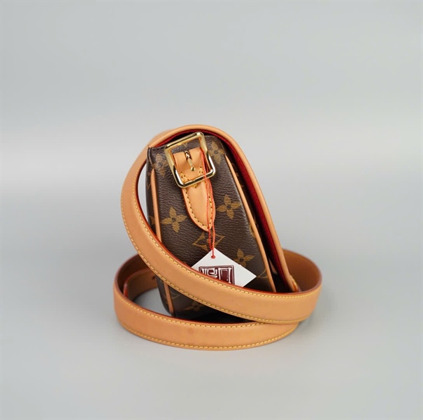 Túi LV hoa nâu viền da (TB) +