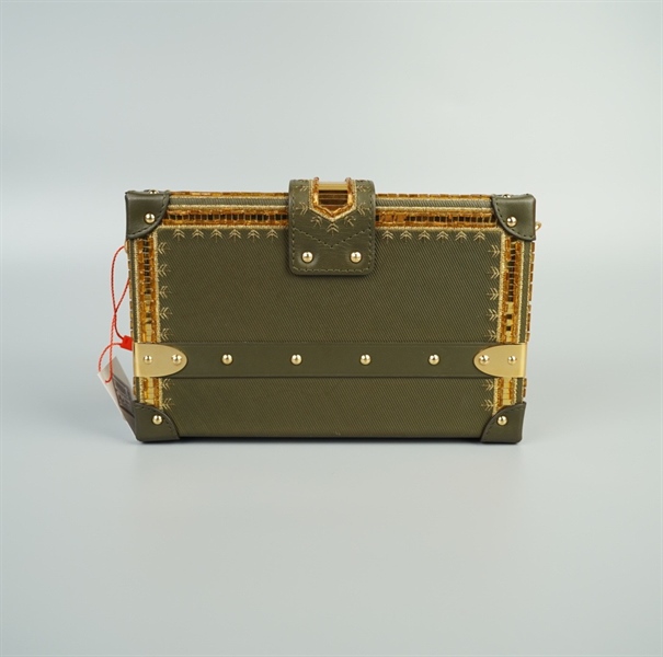 Túi LV trunk xanh viền vàng size 20 (BH)+