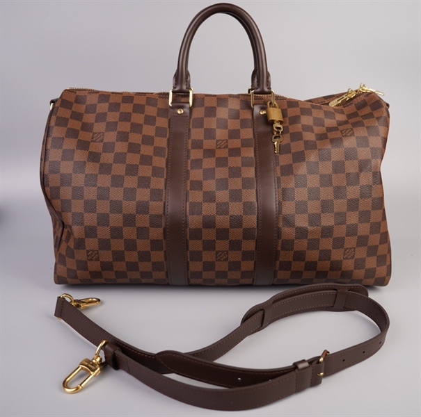 Túi LV du lịch xách tay ô vuông nâu KG+