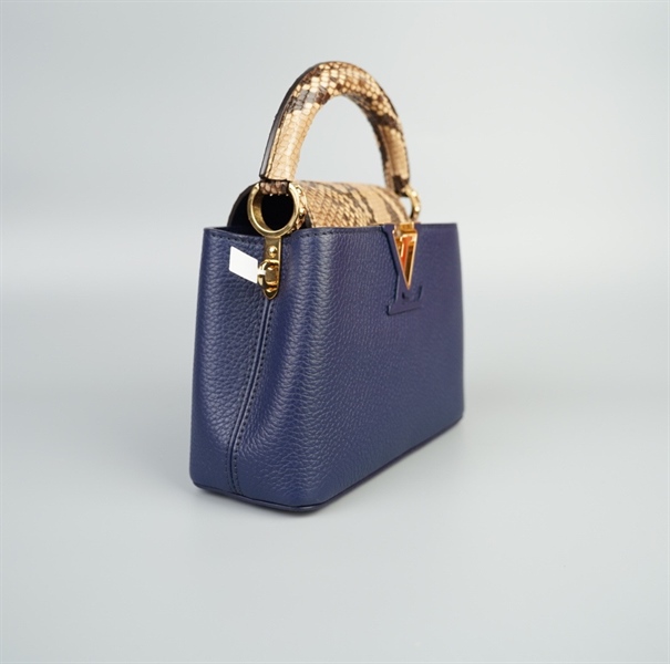 Túi LV capu quai trăn xanh đen size 20 (TB) +