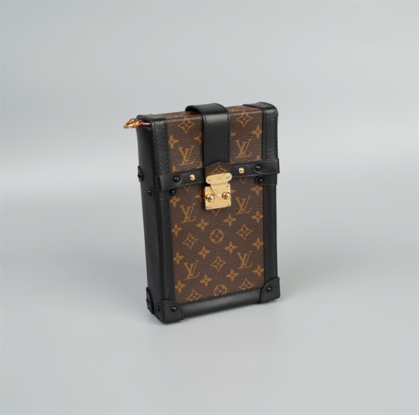Túi LV trunk hoa nâu viền đen size 11 (TB)+