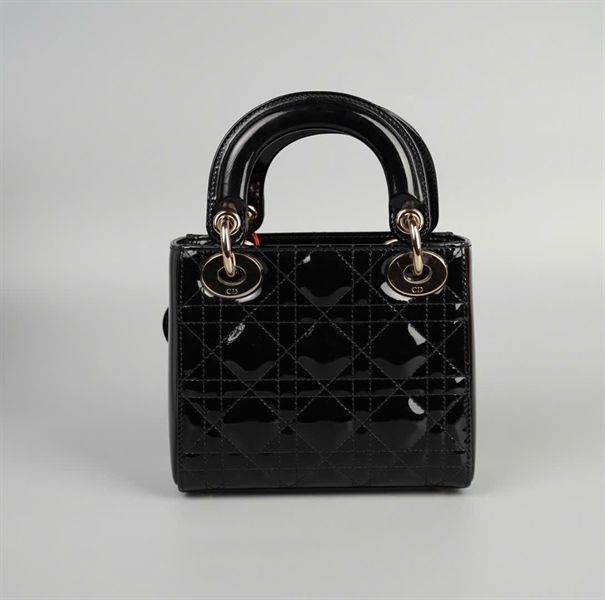 Túi Dior lady đen bóng size mini (HC) +