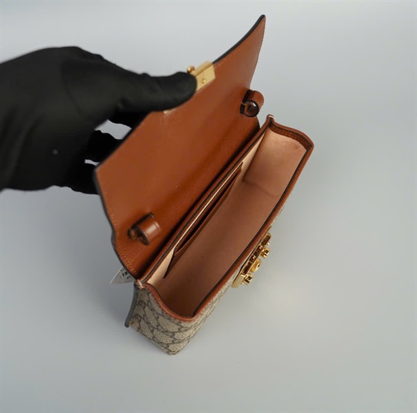 Túi GG xám nắp đen size 18 (TB)+