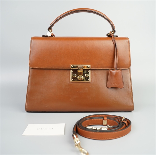 Túi GG padlock nâu size 34 (TB)+