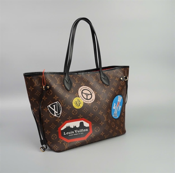 Túi LV neverfull hoa nâu xe hơi + ví size 30 (HC) +