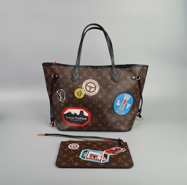 Túi LV neverfull hoa nâu xe hơi + ví size 30 (HC) +