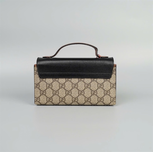 Túi GG xám nắp đen size 18 (TB)+