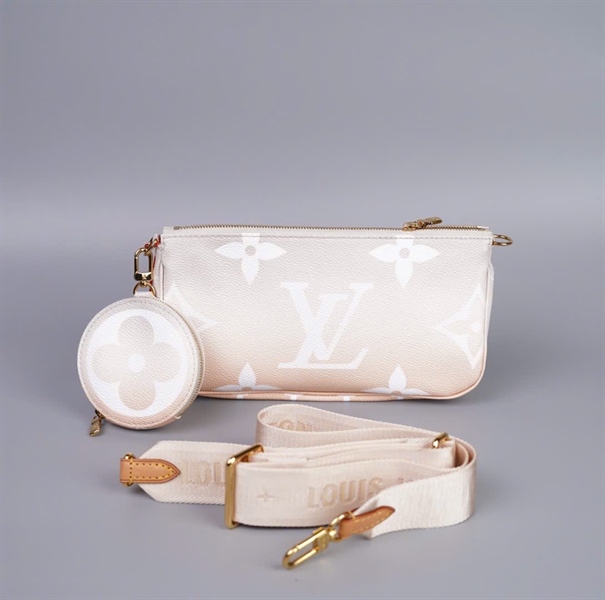 Túi LV hoa trắng nude size 23 kèm ví tròn (TB) +