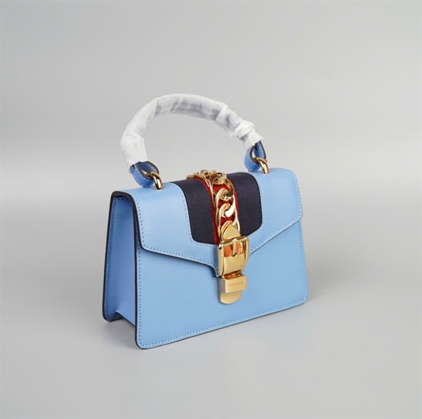 Túi GG Sylvie màu xanh (470221.525040) size 20 (TB) +