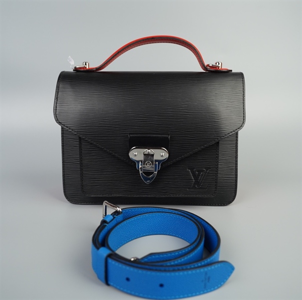 Túi LV Neo Monceau đen viền đỏ stap xanh dương size 25 (TB) +