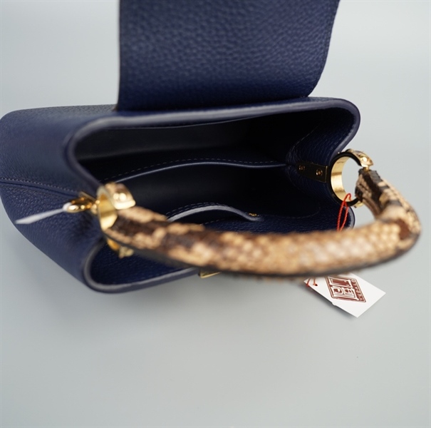 Túi LV capu quai trăn xanh đen size 20 (TB) +