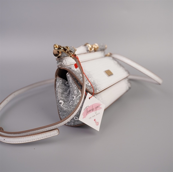 Túi D&G màu trắng xám size 19 +