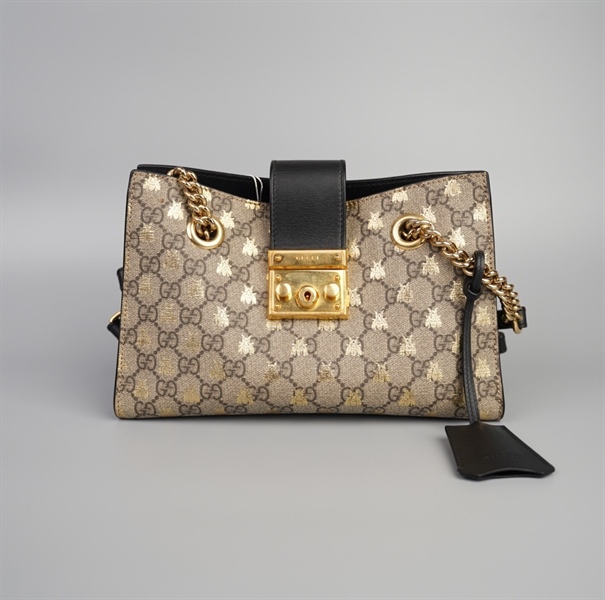 Túi GG chữ nhật viền đen khóa vàng (LN) +