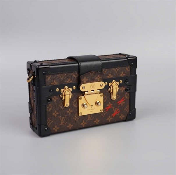 Túi LV trunk hoa nâu viền đen size 18 (HC) +