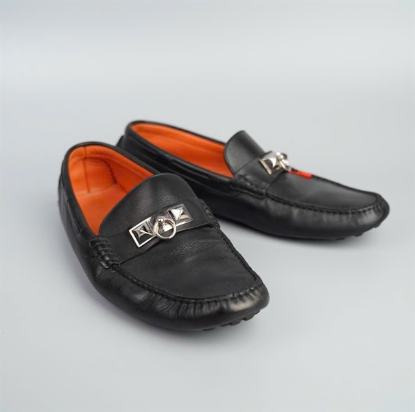 Giày Hermes loafer đen - B (HP-413) KG+