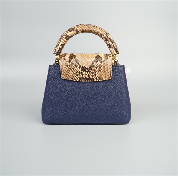 Túi LV capu quai trăn xanh đen size 20 (TB) +