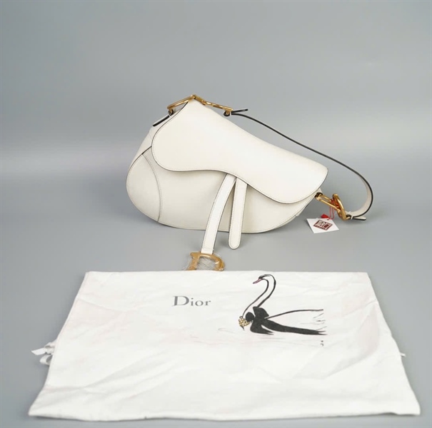 Túi Dior yên ngựa trắng lớn (TB) +