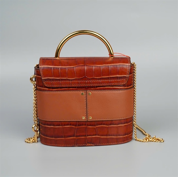 Túi Chloé vân da nâu đỏ KG+