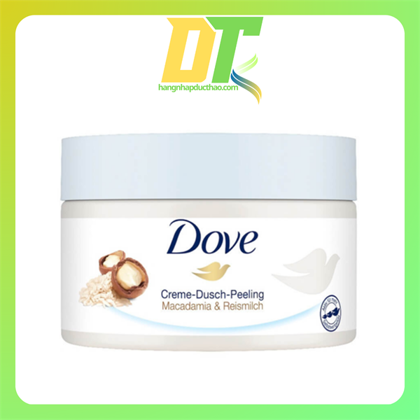 Tẩy Tế Bào Chết Dove Creme Dusch Peeling Maca và Sữa Gạo, 225ml
