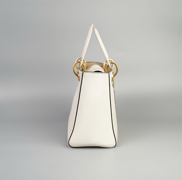 Túi Dior Lady trắng in hình có lót from size 23 ( 01- BO- 0118) KG+