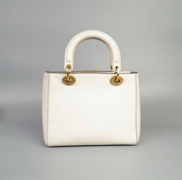 Túi Dior Lady trắng in hình có lót from size 23 ( 01- BO- 0118) KG+