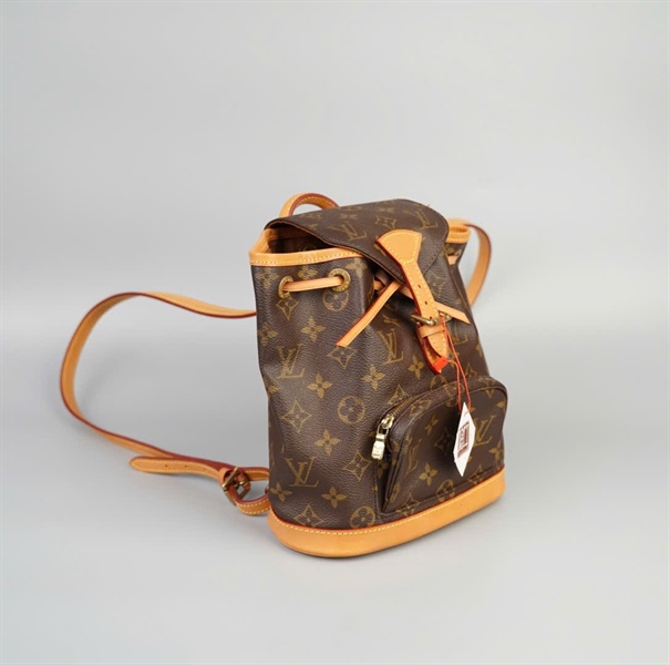 Balo LV hoa nâu viền vàng size mini +