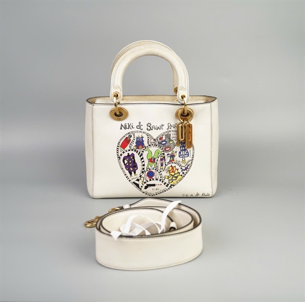 Túi Dior Lady trắng in hình có lót from size 23 ( 01- BO- 0118) KG+