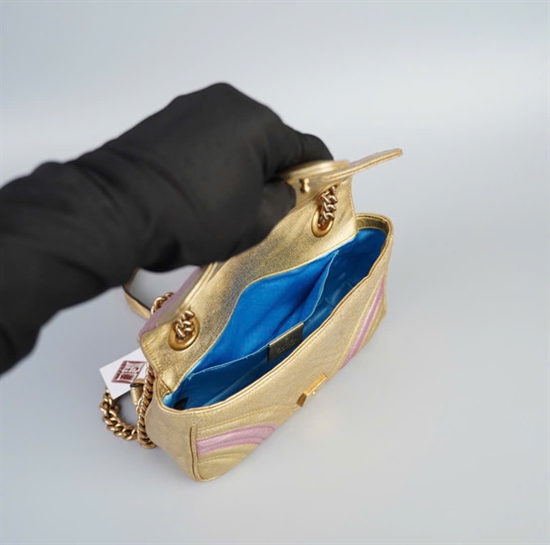 Túi GG Marmont vàng hồng (446744001998) size 22 KG+